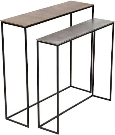 Nested Metal Side Tables, Gold & Multi Color