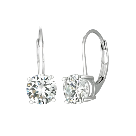 2.00 CTTW Cubic Zirconia Drop Earrings in Platinum