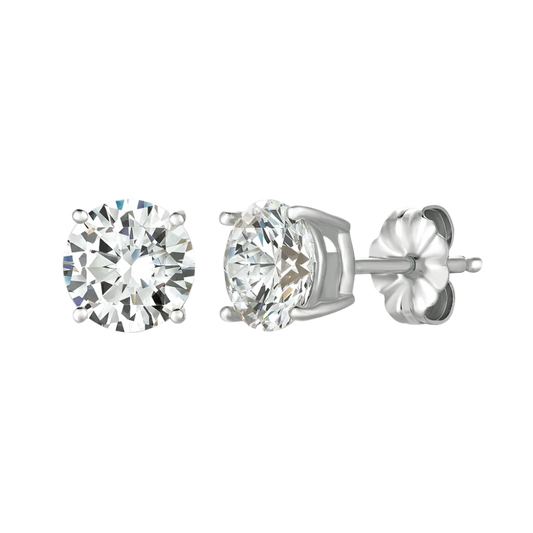 Mini Cubic Zirconia Stud Earrings in Platinum