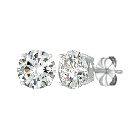 Cubic Zirconia Stud Earrings in Platinum